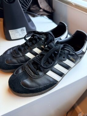 adidas Samba Black with White Stripes Retro Sneakers